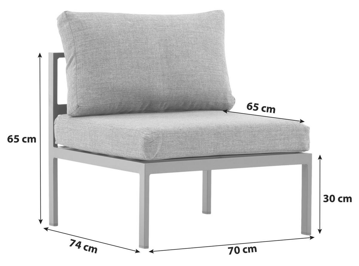 Loungesessel Copacabana - Beige/Grau, KONVENTIONELL, Metall (70/65/74cm) - Gardenson