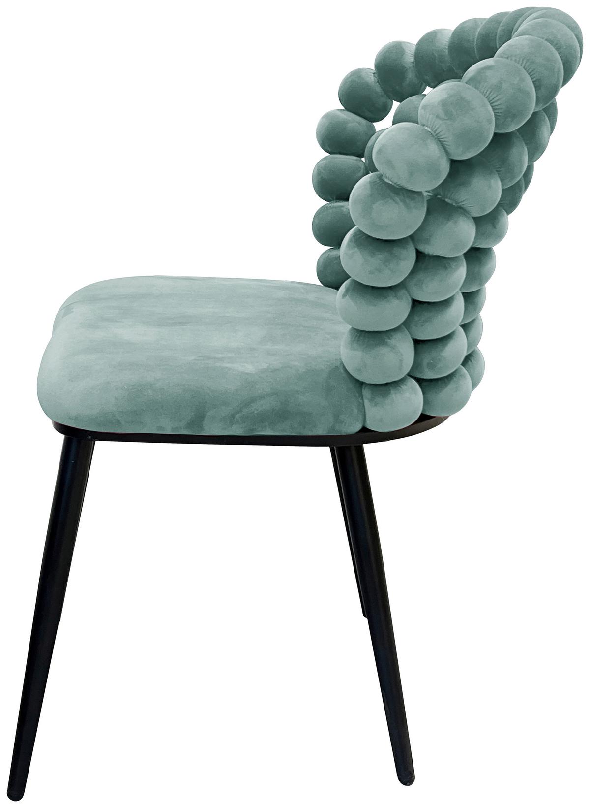 Židle LIA velúr zelená - černá/zelená, Lifestyle, kov/dřevo (55/85/62cm) - Mömax