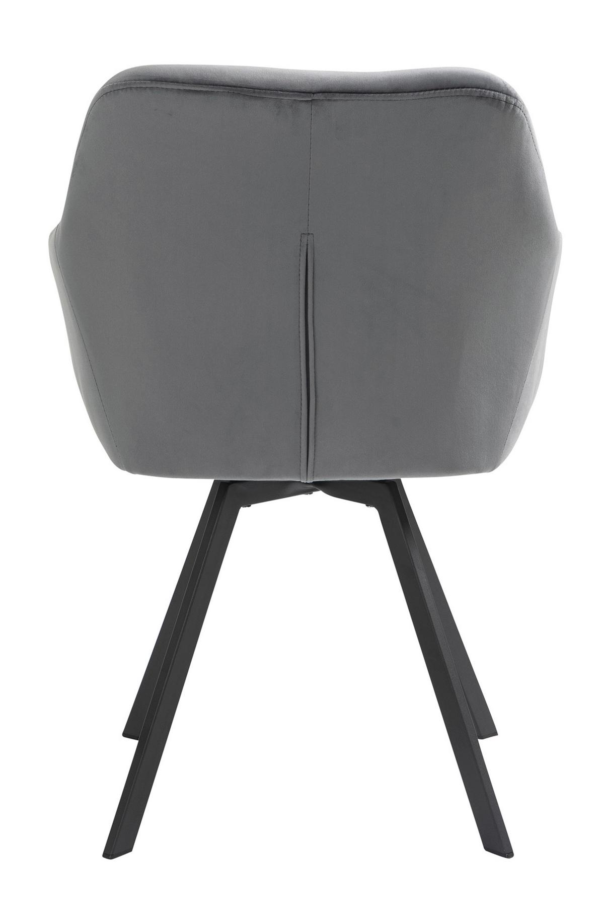 Armlehnstuhl Grau B: 61 Cm - Schwarz/Grau, MODERN, Textil/Metall (61/85/62cm) - Livetastic