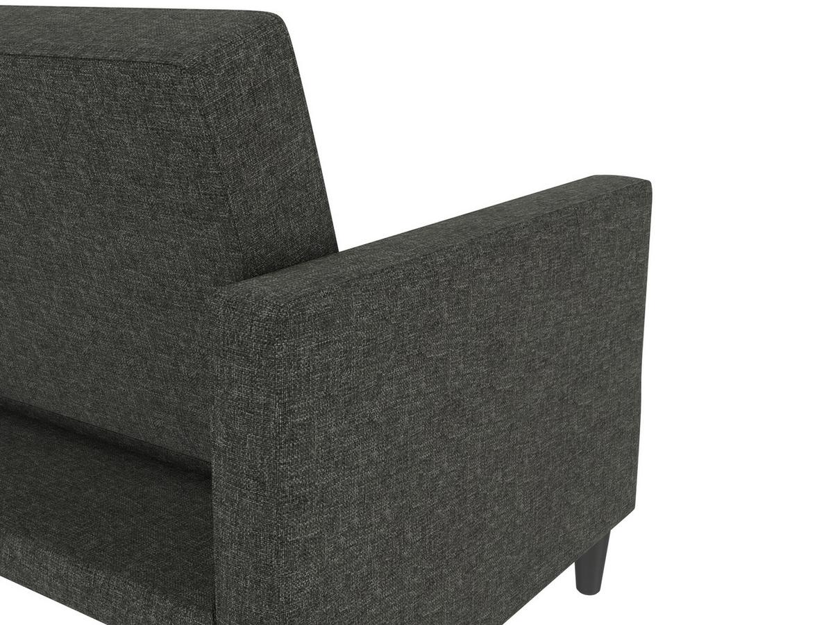 Schlafsofa Hannover Anthrazit, mit Schlaffunktion - Anthrazit/Schwarz, Basics, Textil (203/82cm) - Livetastic