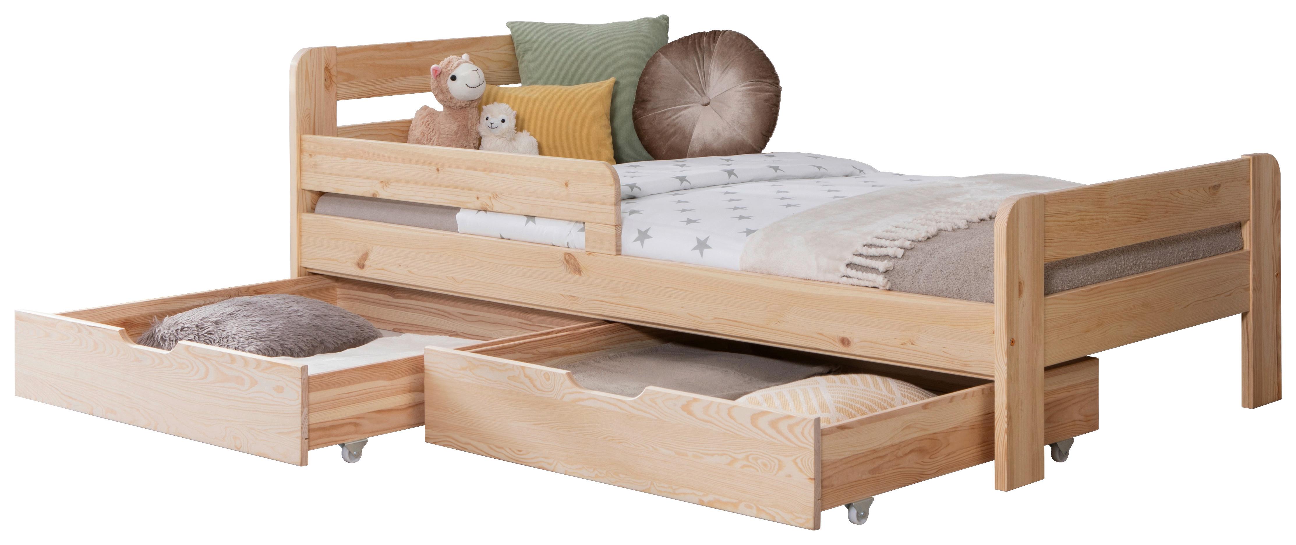 Bett Bennet Naturfarben Inkl. Zubehör, 90x200 Cm - Naturfarben, MODERN, Holz/Textil (90/200cm) - MID.YOU