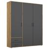 Drehtürenschrank Mit Schubladen 140 cm Voyager - Eiche Artisan/Grau, MODERN, Holzwerkstoff (140/194/53cm) - Rauch Möbel