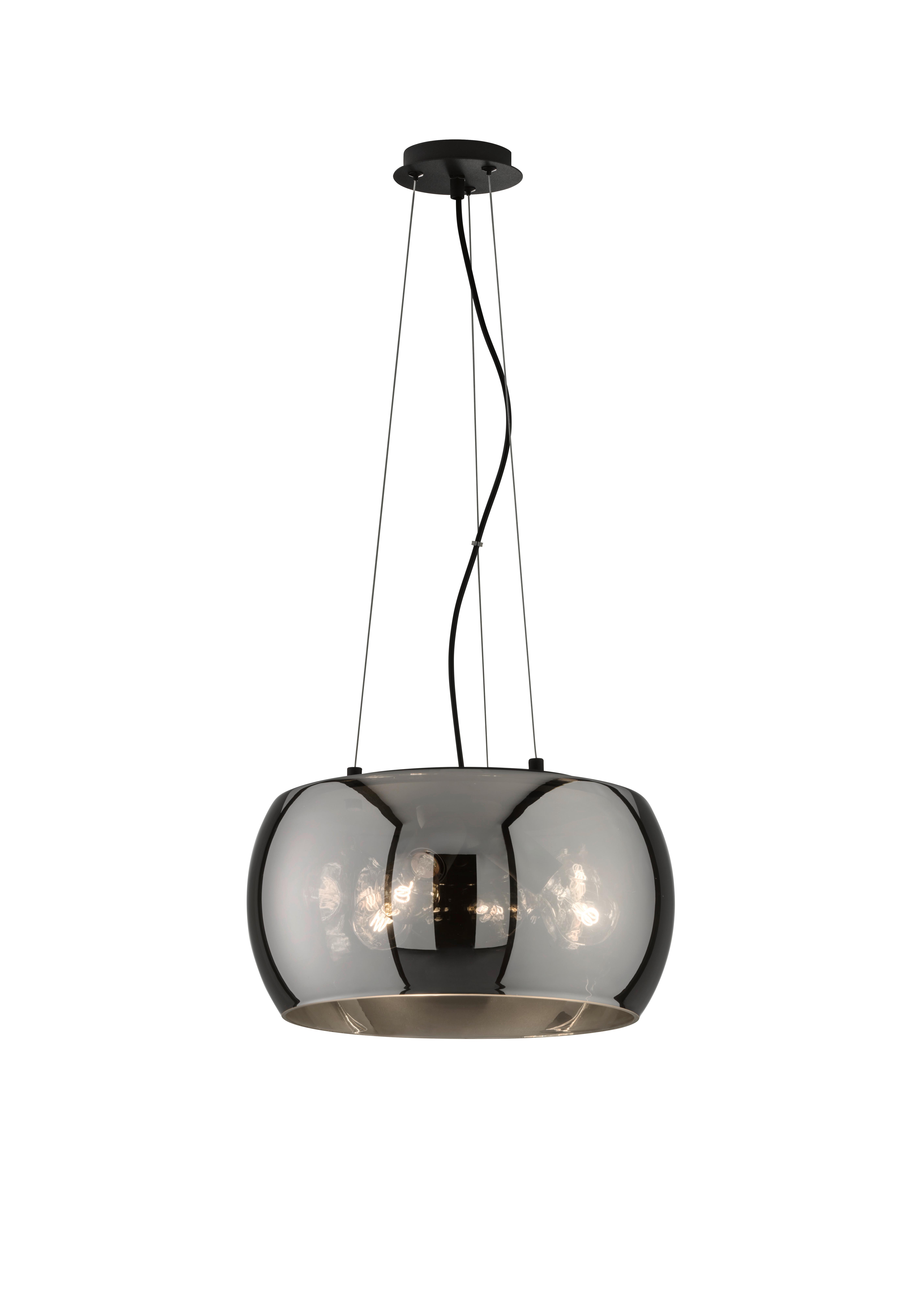 Pendelleuchte 60857 Dima - Schwarz, Design, Glas/Metall (40/160cm) - Fischer & Honsel