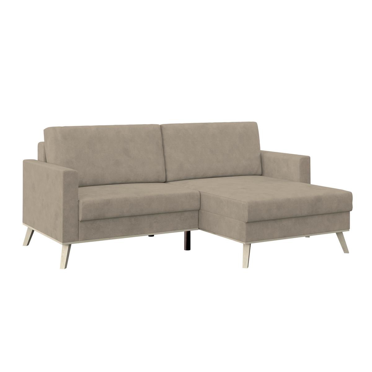 Ecksofa Carini - Eichefarben/Creme, Basics, Textil (222/152cm)