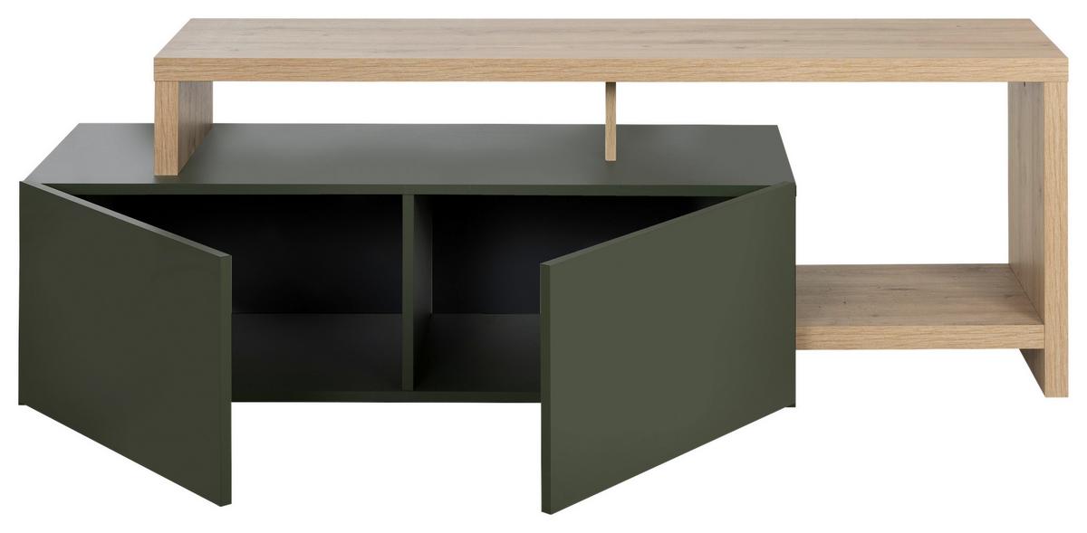 Tv-element Craft Eiche Artisan Dek/grün,b:155cm - Schwarz/Eiche Artisan, Basics, Holzwerkstoff (155/50/45cm) - Livetastic