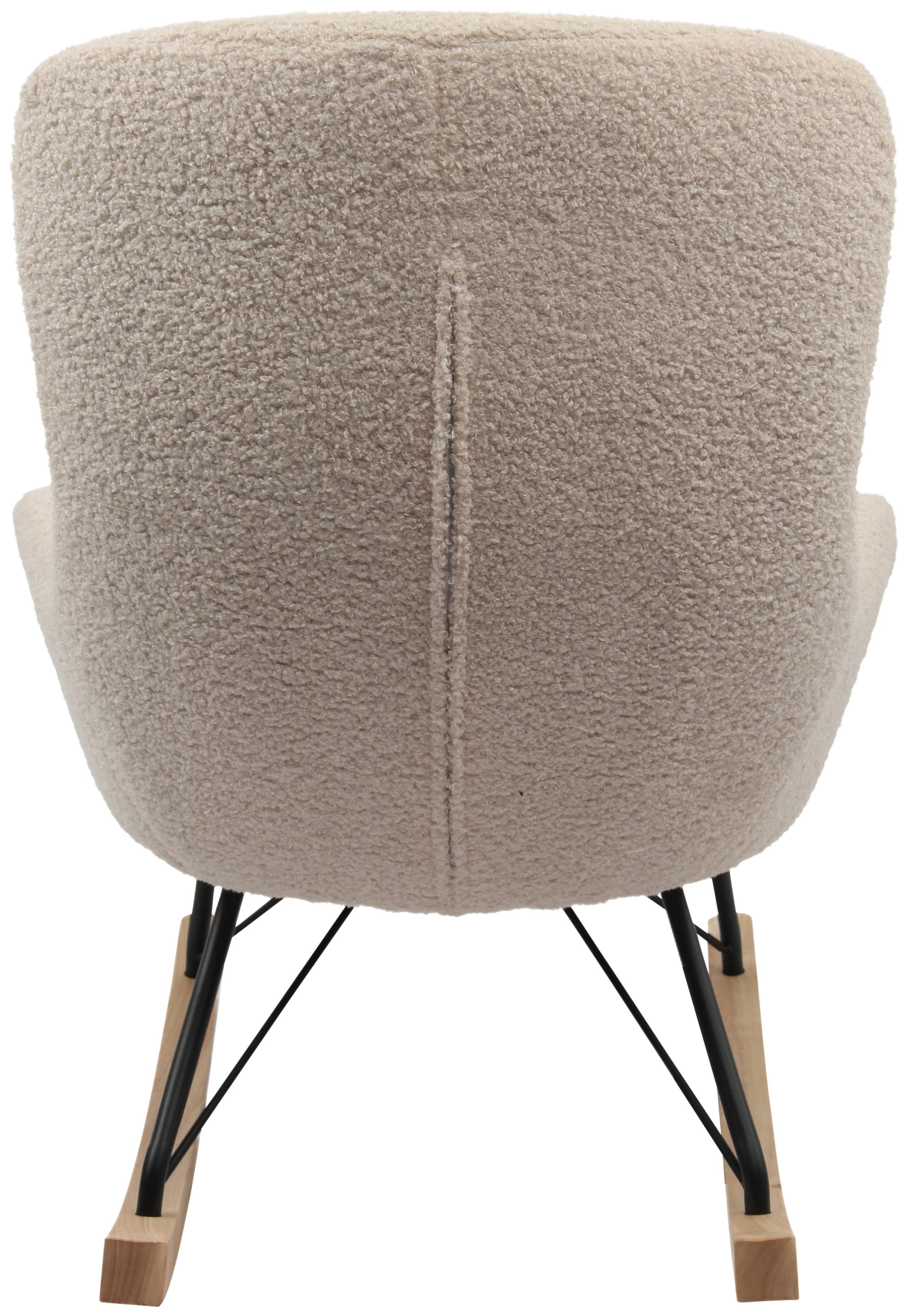 Kinder-Schaukelstuhl Dora Creme B: 55 cm - Creme, Basics, Holz/Textil (55/70/63cm) - Livetastic