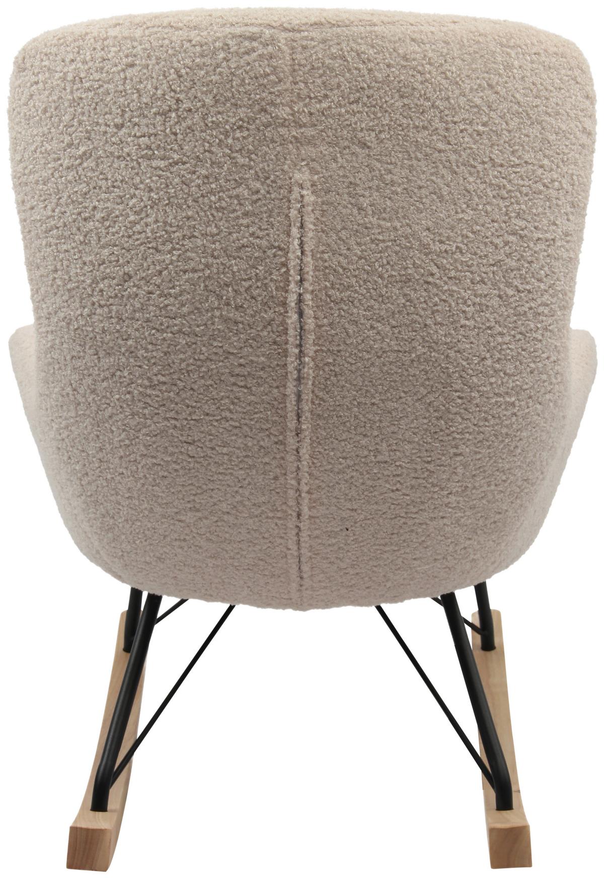 Kinder-Schaukelstuhl Dora Creme B: 55 cm - Creme, Basics, Holz/Textil (55/70/63cm) - Livetastic