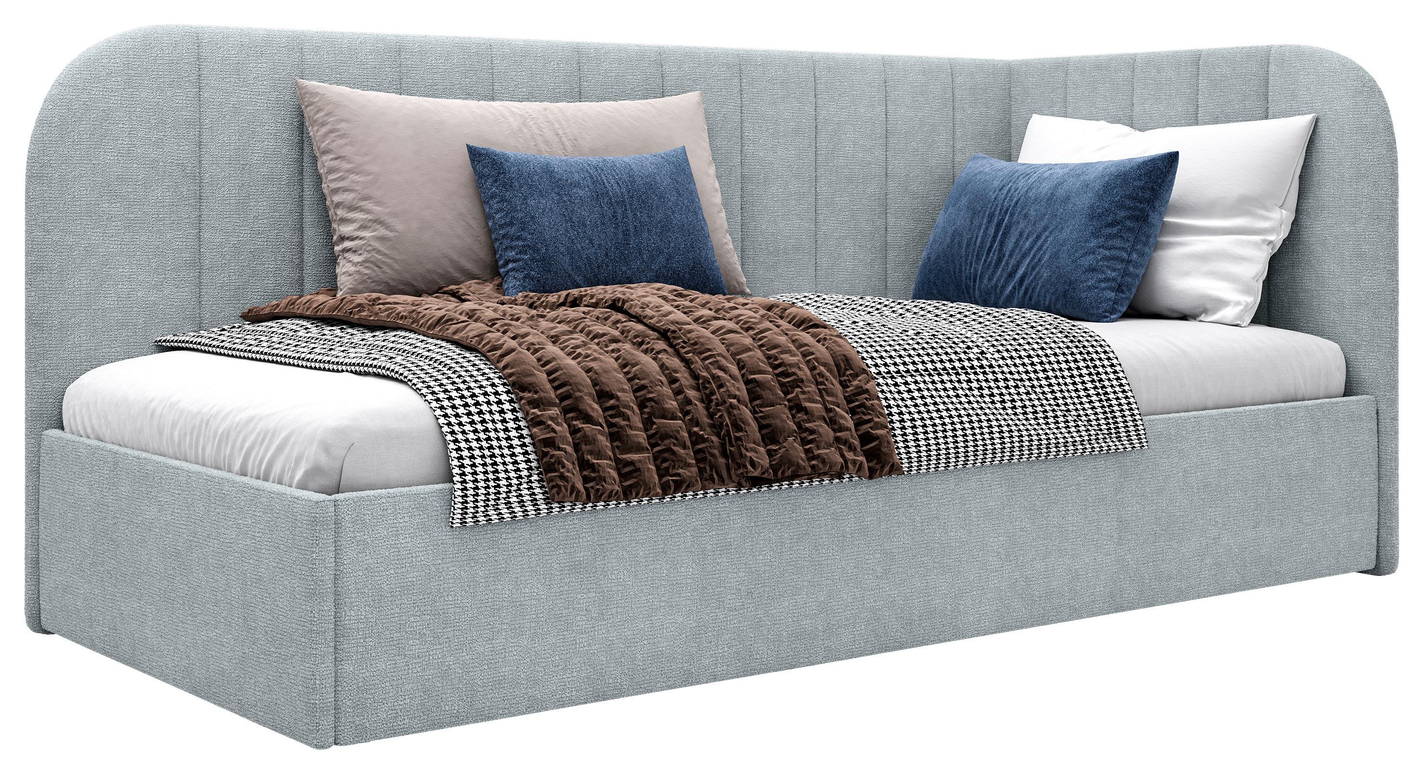 Polsterbett Millow Rechts Minttürkis Lf: 90x200 Cm - Schwarz/Minttürkis, MODERN, Holz/Holzwerkstoff (90/200cm) - MID.YOU