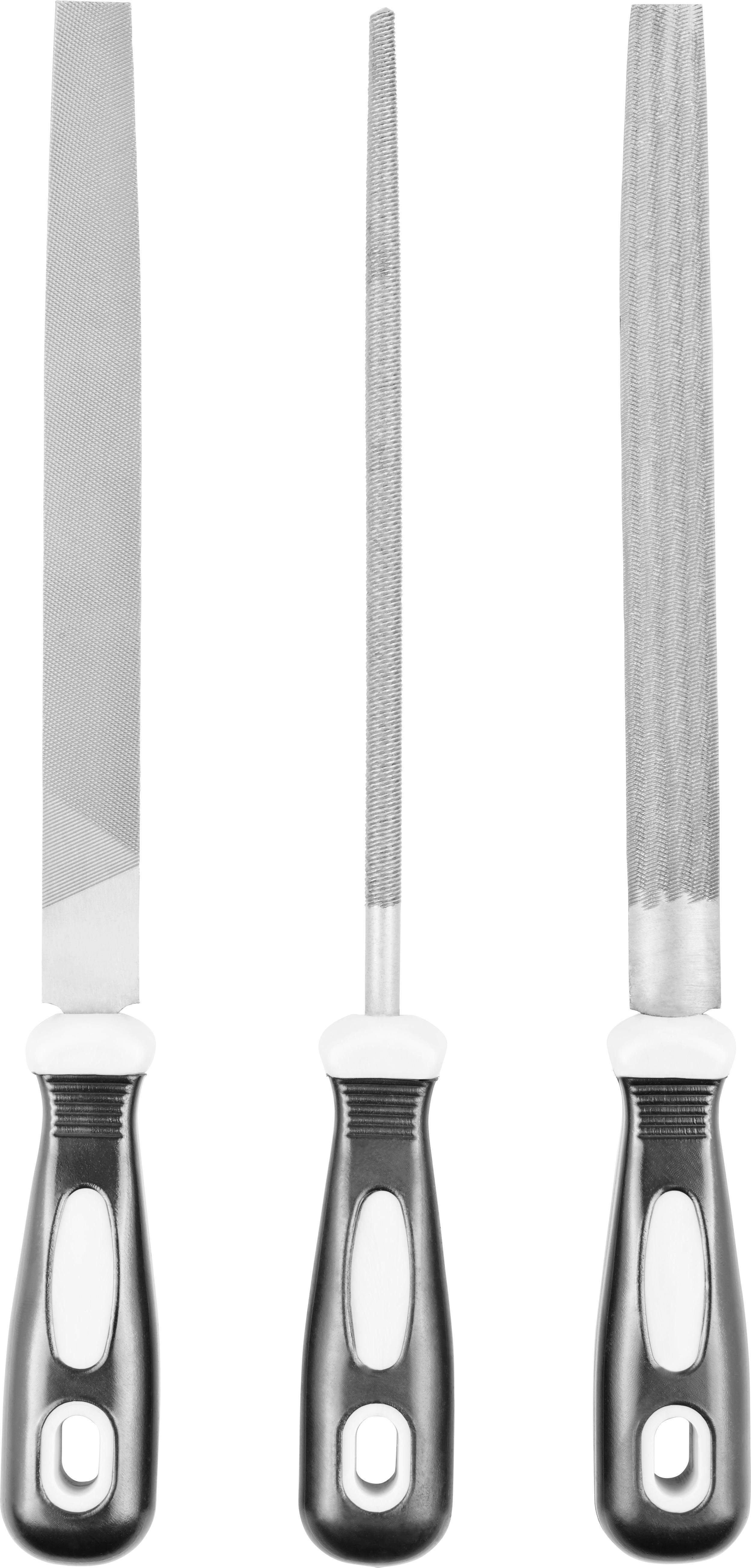 Metallfeile 3er-set L: 20 Cm - Silberfarben/Schwarz, KONVENTIONELL, Metall (20cm)