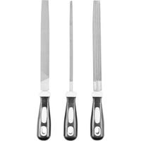 Metallfeile 3er-set L: 20 Cm - Silberfarben/Schwarz, KONVENTIONELL, Metall (20cm)
