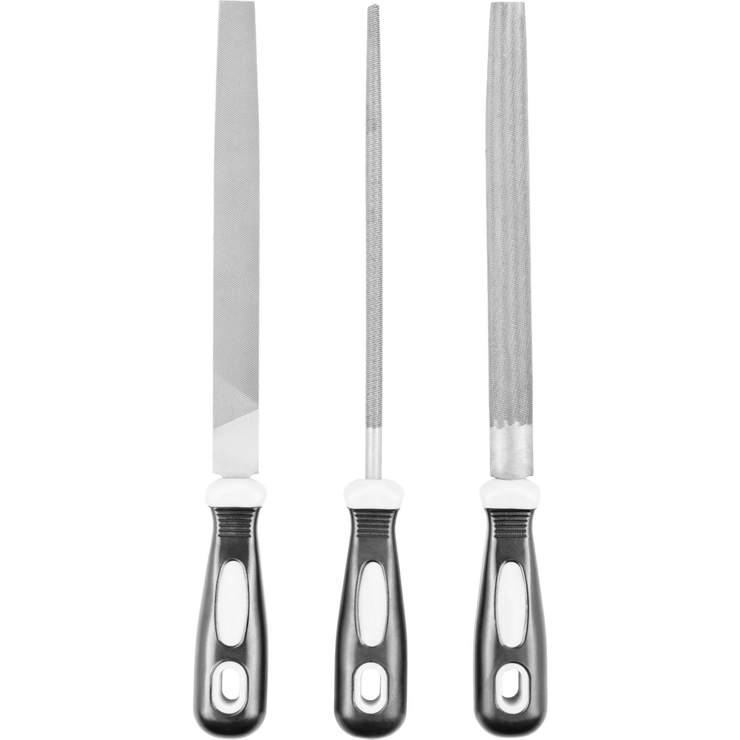 Metallfeile 3er-Set L: 20 cm Schwarz, Silberfarben