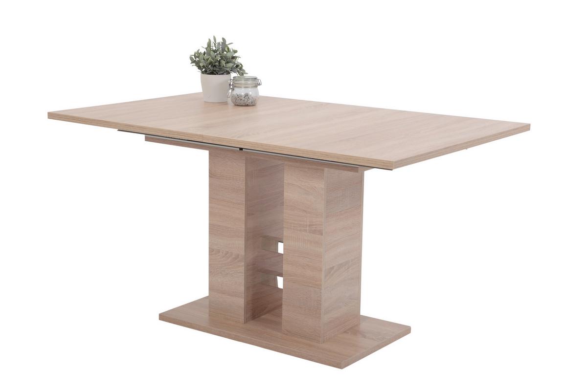 Tischgruppe Paula IIi G - Schlammfarben/Edelstahlfarben, MODERN, Holzwerkstoff/Textil (140 - 220/76/90cm) - MID.YOU