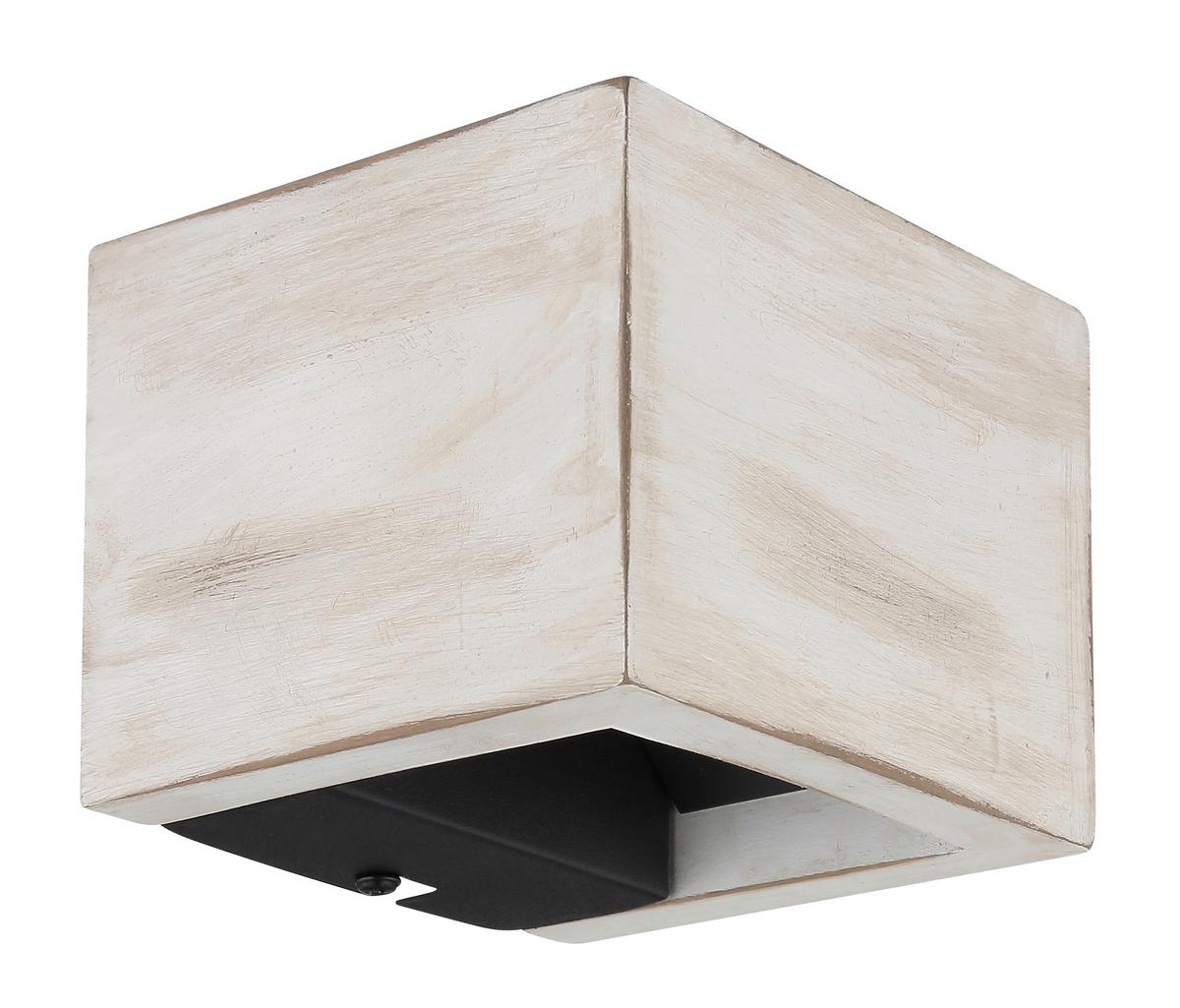Led-wandleuchte 15553w1a - Schwarz/Weiß, Design, Holzwerkstoff/Metall (13.2/11.3/9.8cm) - Globo