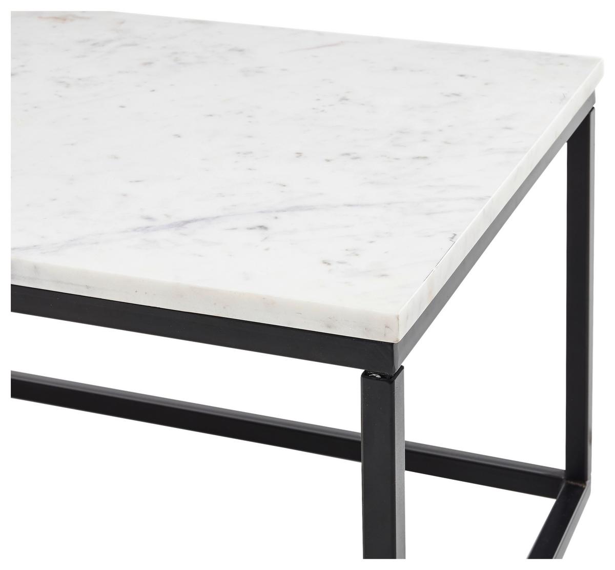 KONFERENČNÍ STOLEK KENO - bílá/černá, Lifestyle, kov/kámen (100/35/50cm)