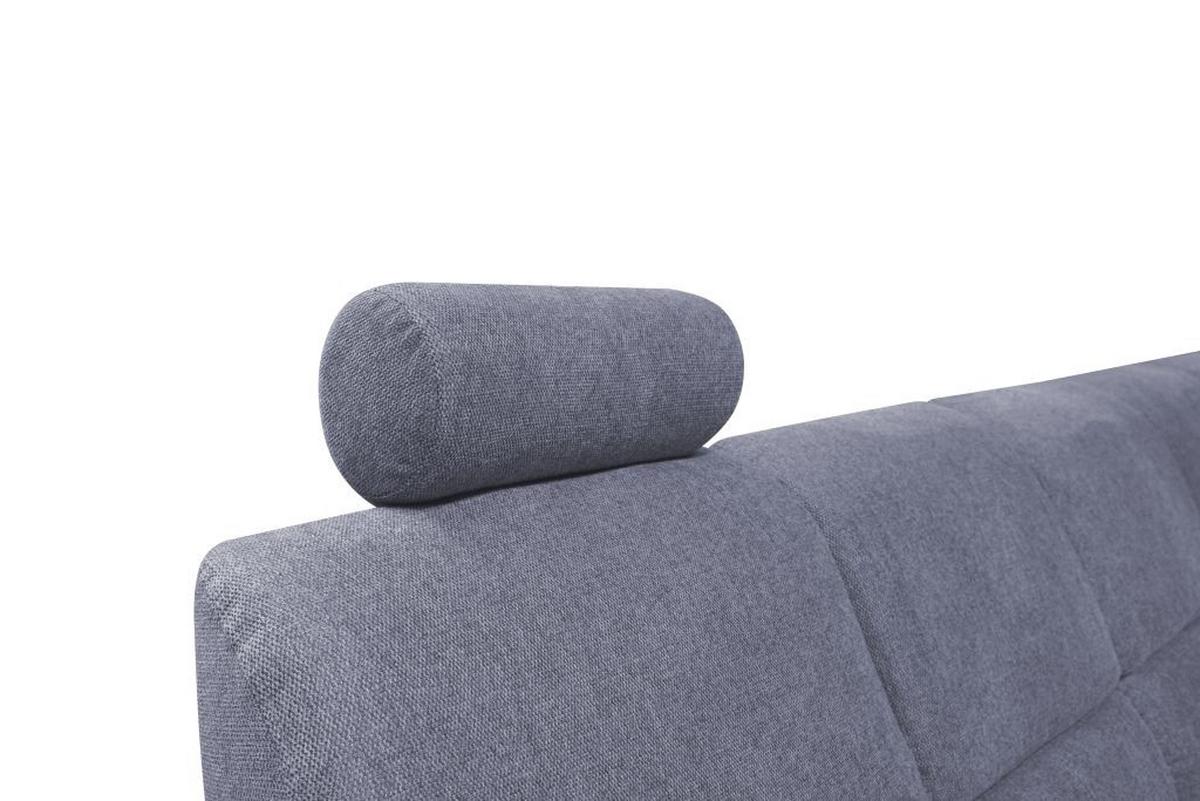 Sedačka MARSYLIA, pravá, modrosivá - čierna/strieborná, Design, kov/drevo (270/216cm) - MID.YOU