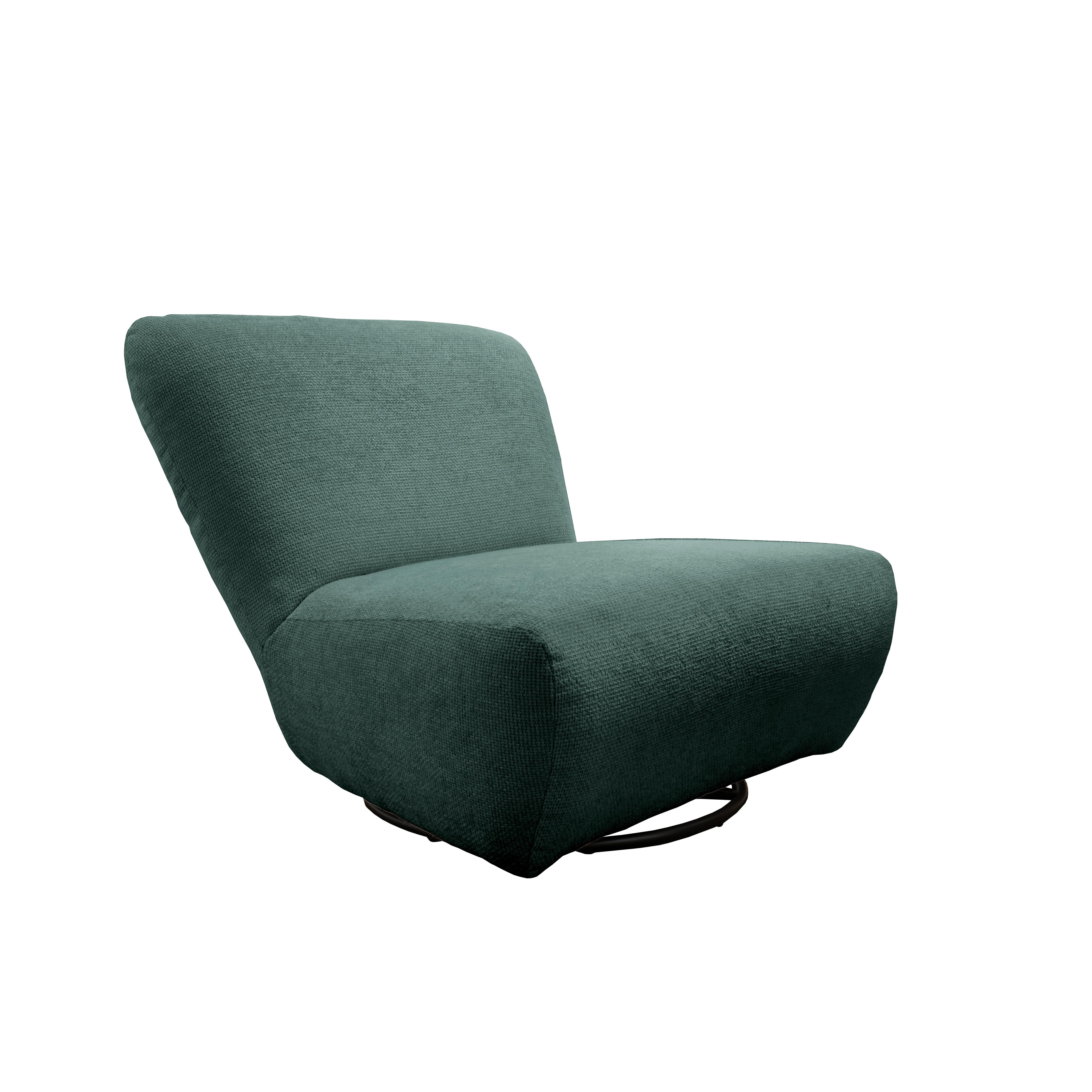 XXL-Sessel Cremallo Dunkelblau 360° drehbar, B: 95 cm - Schwarz/Dunkelblau, Trend, Textil (95/77/94cm) - Livetastic
