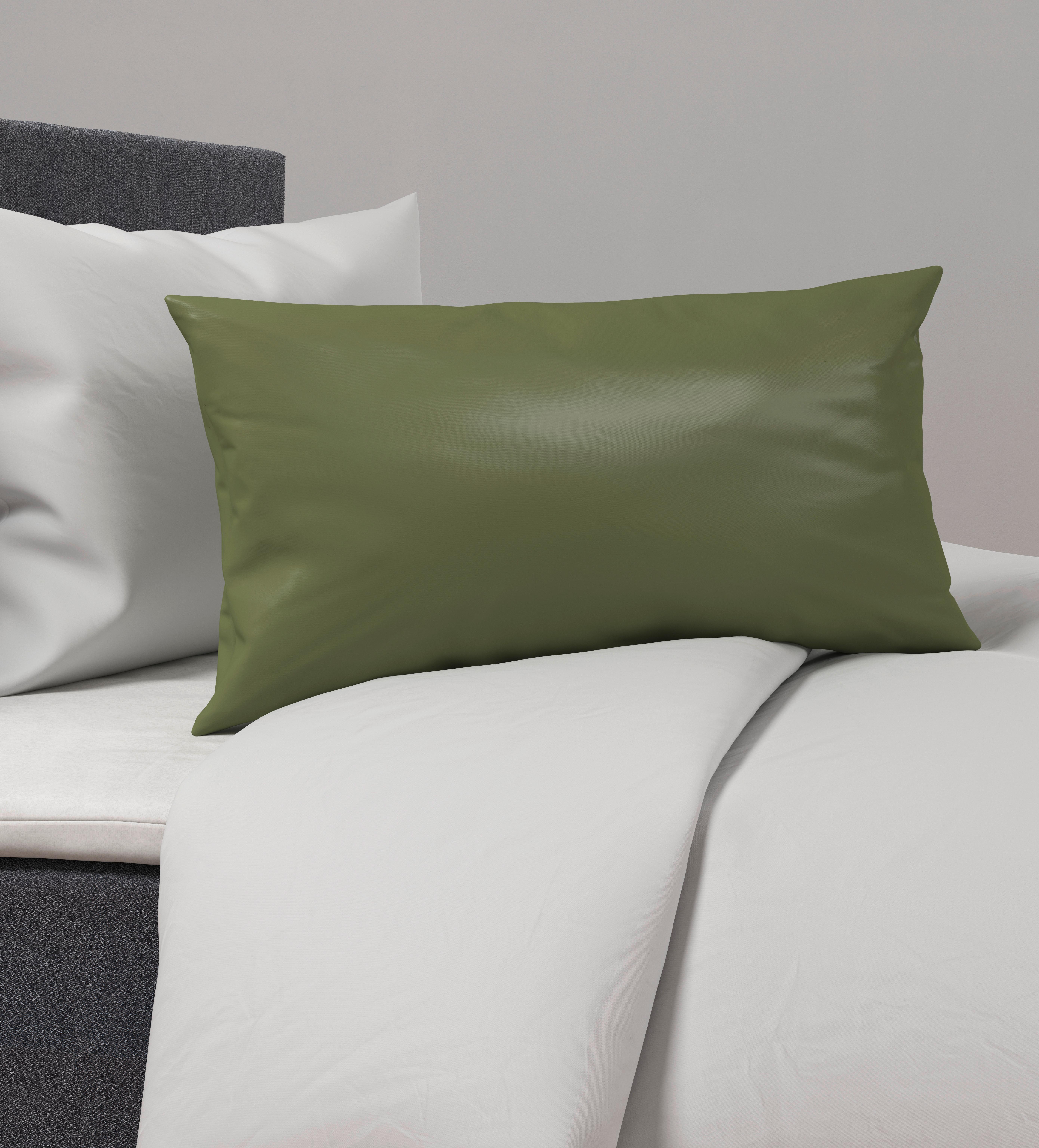 Potah Na Polštář Alex Uni, 40/80cm, Zelená - olivově zelená, Moderní, textil (40/80cm) - Premium Living