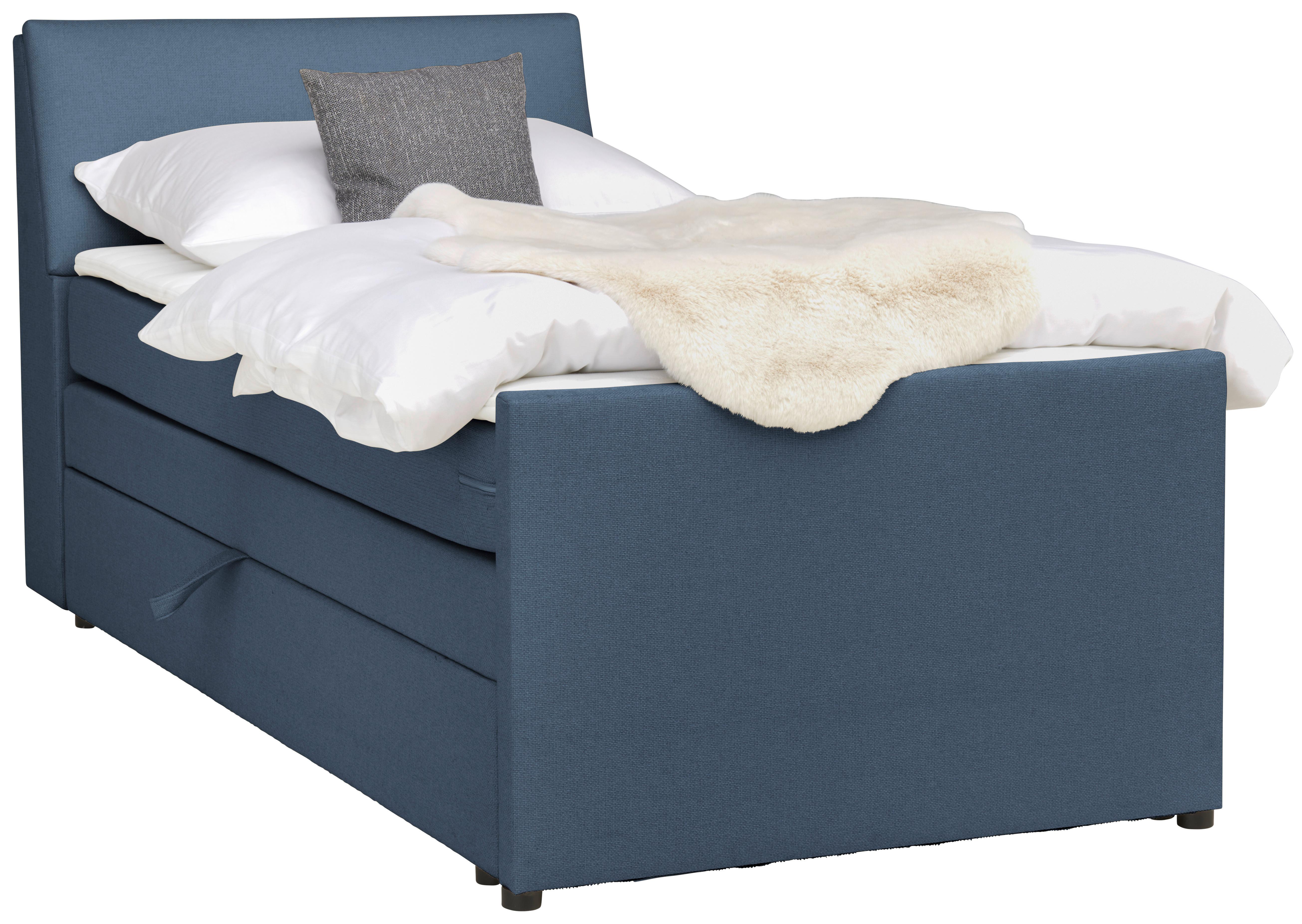 Boxspringbett Mit Bettkasten Nida 100x200 Cm Blaugrau - Blaugrau, MODERN, Holz/Textil (100/200cm) - MID.YOU
