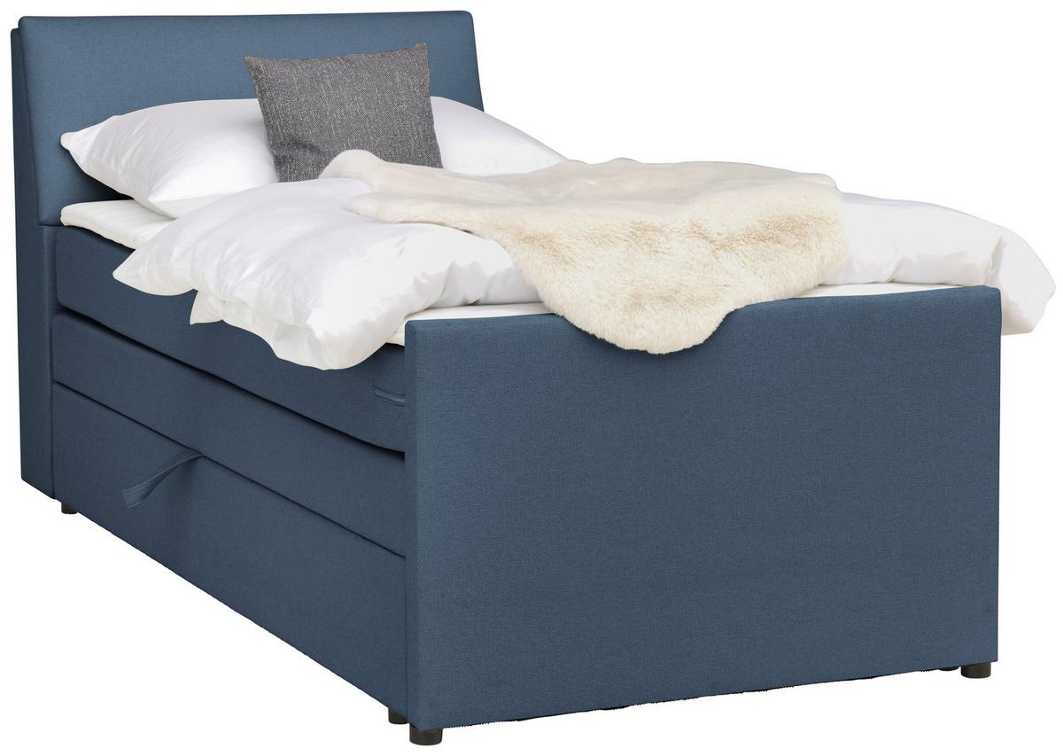 Boxspringbett Mit Bettkasten Nida 100x200 Cm Blaugrau - Blaugrau, MODERN, Holz/Textil (100/200cm) - MID.YOU