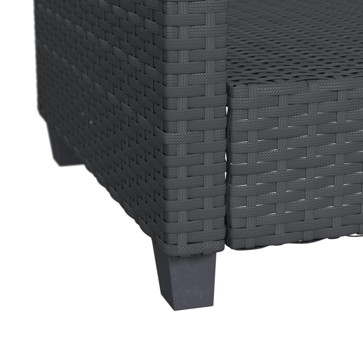 Loungegarnitur Nelson - Schwarz, MODERN, Glas/Kunststoff - Beldano