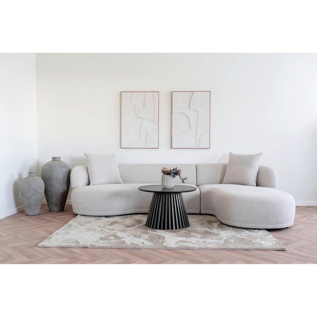 Couchtisch Osaka Schwarz B: 70cm - Schwarz, Design, Holz/Textil (70/70/45cm) - MID.YOU