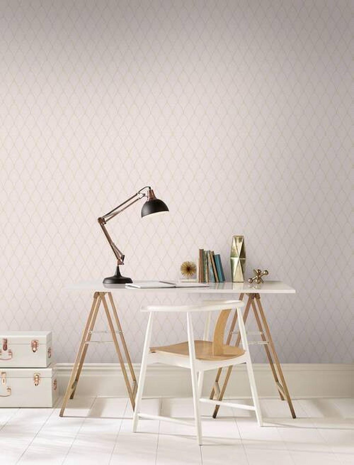 Vliestapete 106369 - Hellrosa/Goldfarben, Basics, Papier/Kunststoff (52/1000cm)