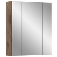 Spiegelschrank Ice Schwarz/Eiche Dekor B: 60cm - Eiche dunkel/Schwarz, Basics, Glas/Holzwerkstoff (60/70/18cm) - MID.YOU