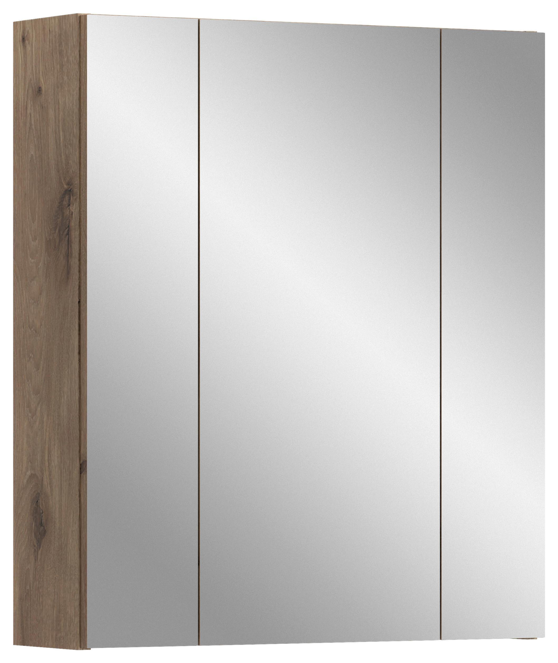 Spiegelschrank Ice Schwarz/Eiche Dekor B: 60cm