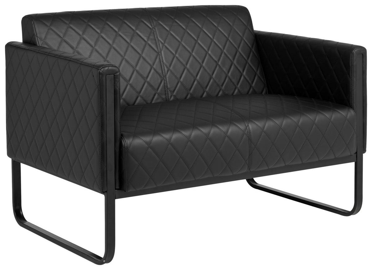 2-sitzer-sofa Aruba Mit Armlehnen, Schwarz Lederlook - Schwarz, MODERN, Textil (111/78/71cm) - MID.YOU