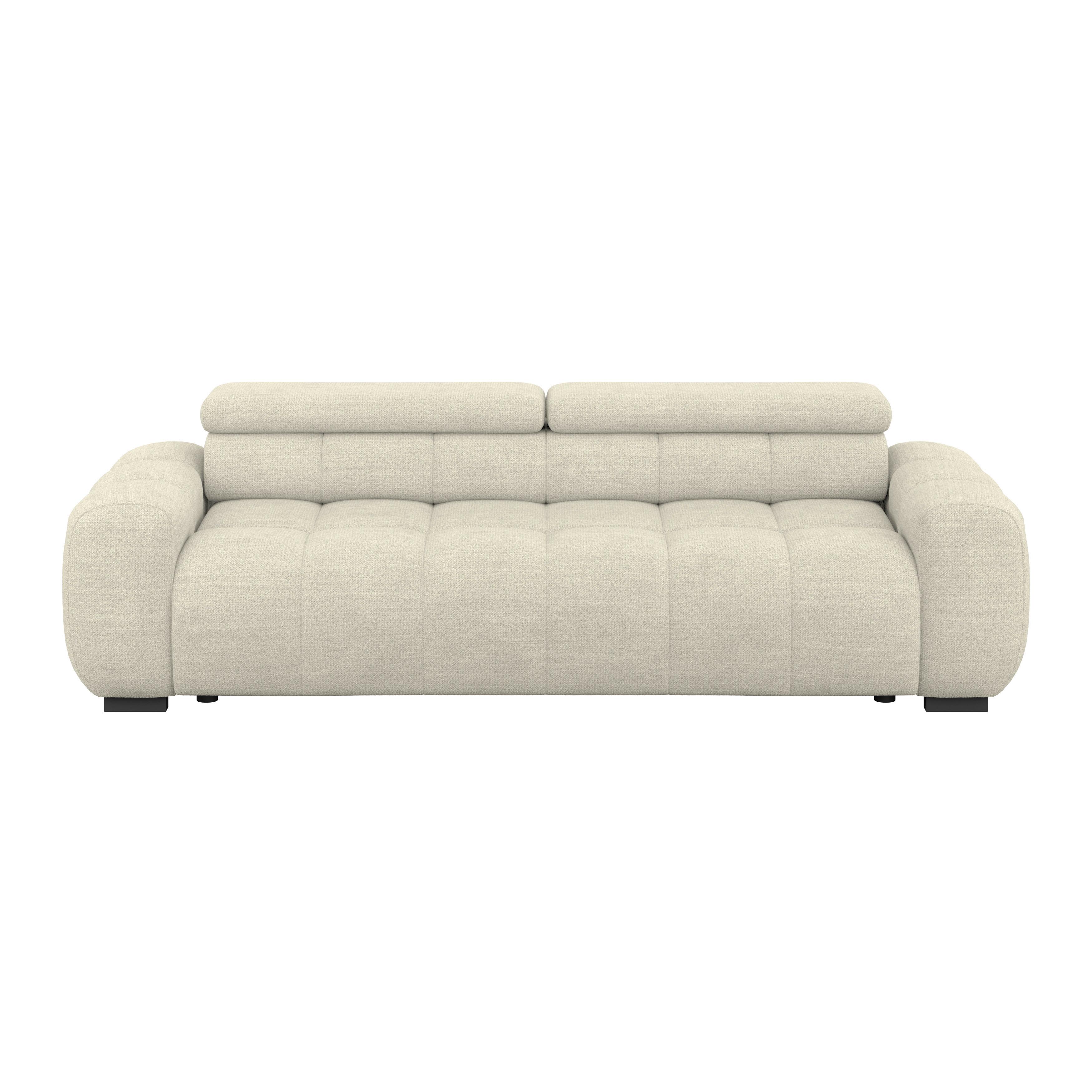 Bigsofa Bull Webstoff creme, B: 248 cm - Creme/Schwarz, Design, Textil (248/77-97/108cm) - Luca Bessoni