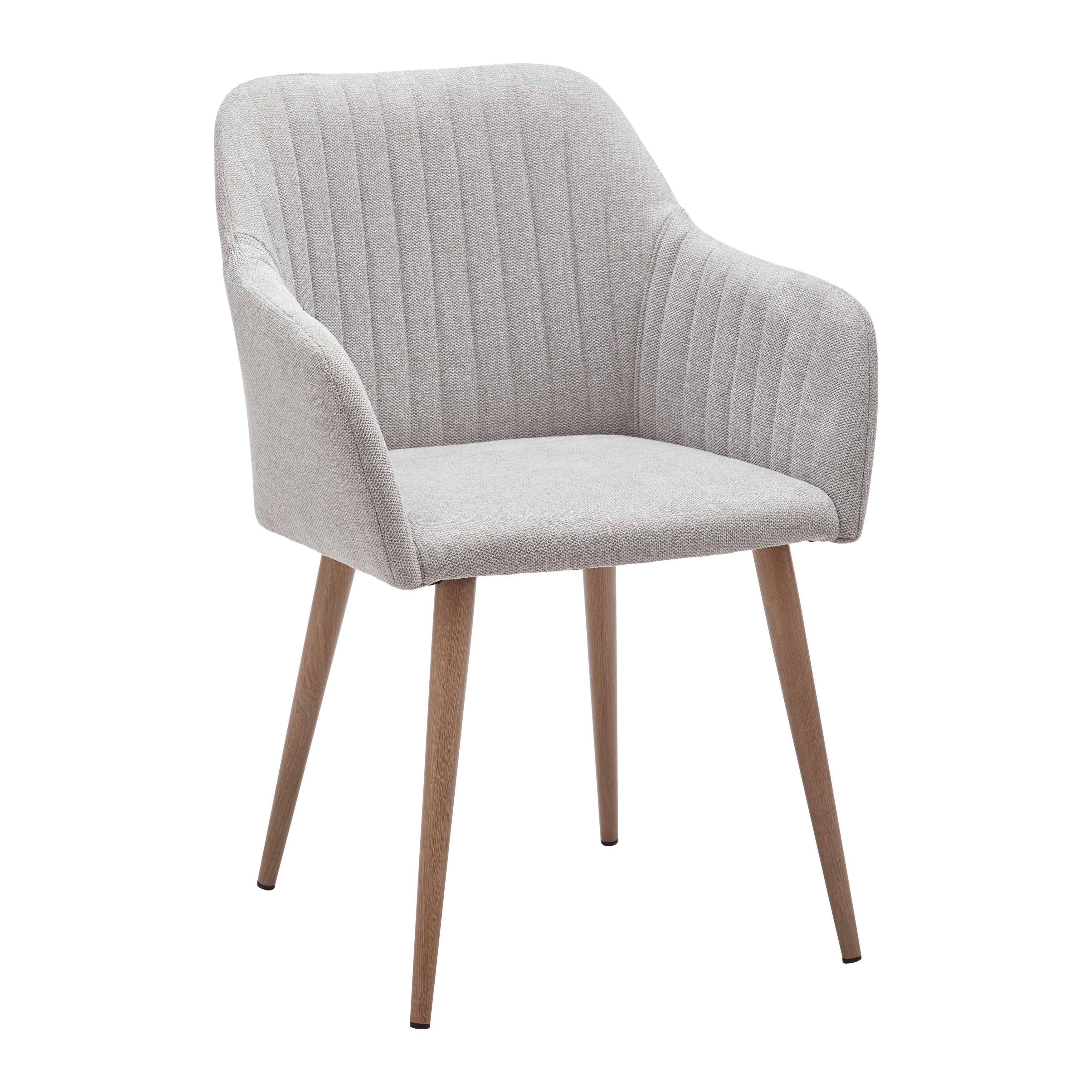Židle s podroučkami NICOLA - šedá - světle šedá/přírodní barvy, Moderní, kov/dřevo (58/82,5/62cm) - PBJ