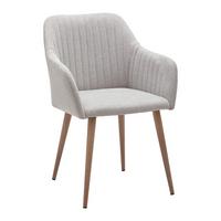 Stolička s podrúčkami NICOLA - sivá - prírodná farba/svetlosivá, Modern, kov/drevo (58/82,5/62cm) - PBJ