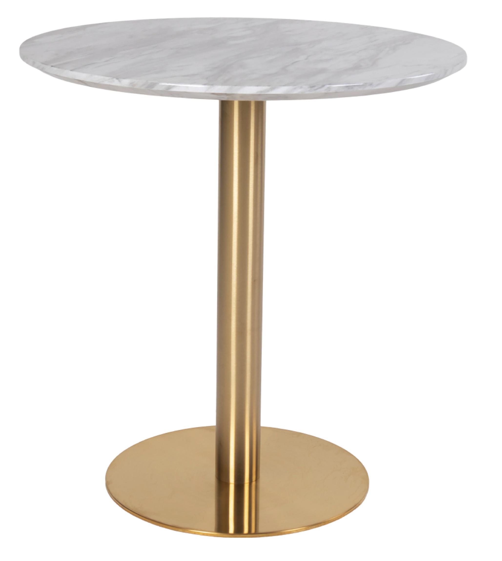 Esstisch Bolzano Grauweiß B: 70 Cm - Messingfarben/Grauweiß, MODERN, Holzwerkstoff/Metall (70/70/75cm) - MID.YOU