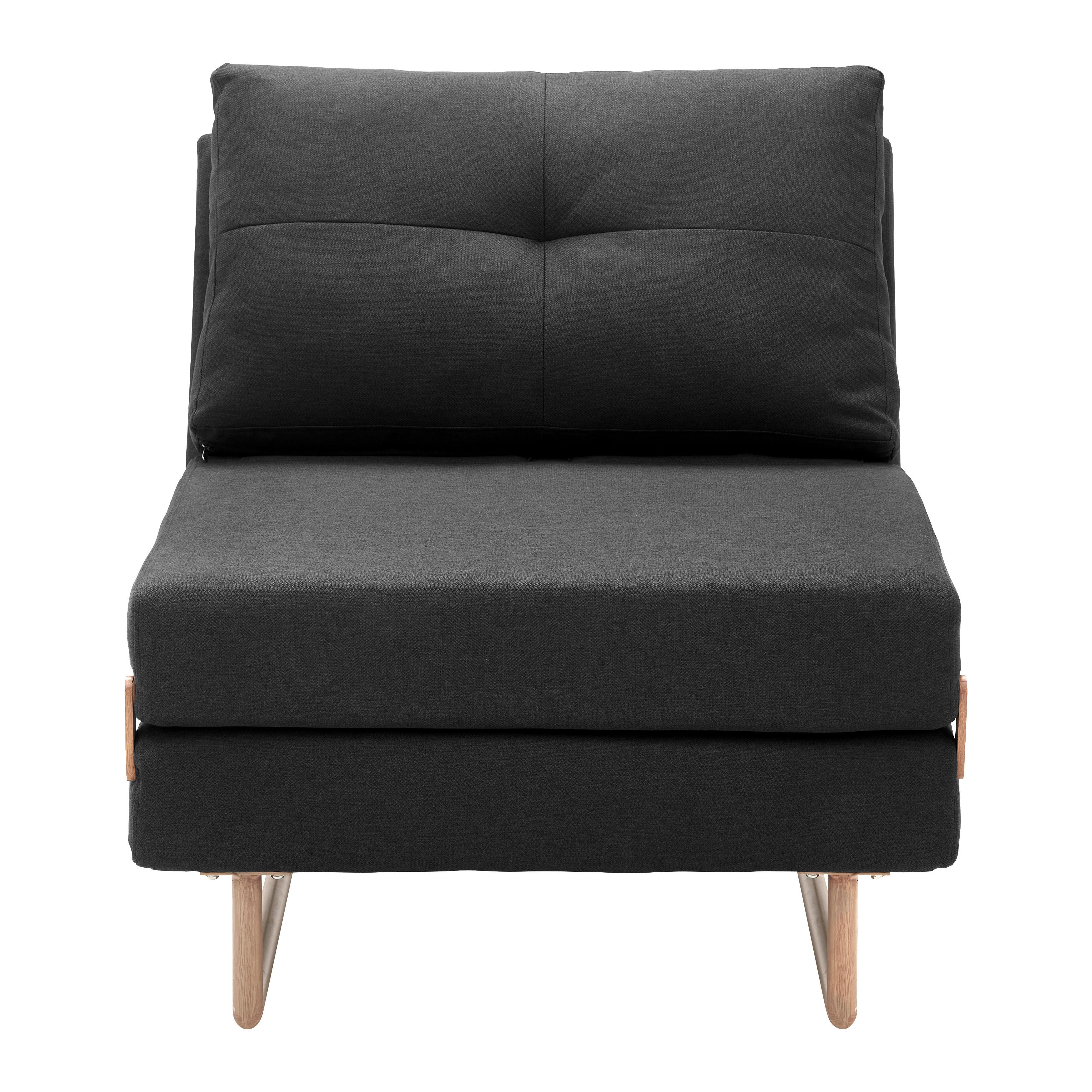 Rozkládací pohovka Malic tmavěšedé - barvy dubu/tmavě šedá, Moderní, kov/textil (80/84/90cm) - Bessagi Home