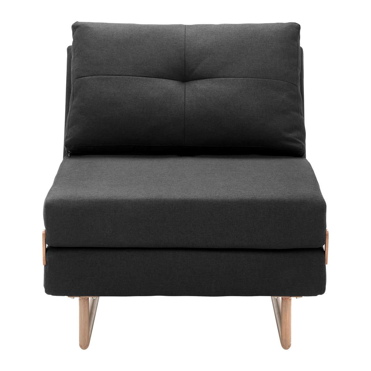 Rozkladacia pohovka Malic tmavosivé - farba duba/tmavosivá, Modern, kov/textil (80/84/90cm) - Bessagi Home