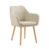 Armlehnstuhl Beige B: 62cm - Beige/Naturfarben, MODERN, Holz/Textil (62/84/60cm) - Livetastic