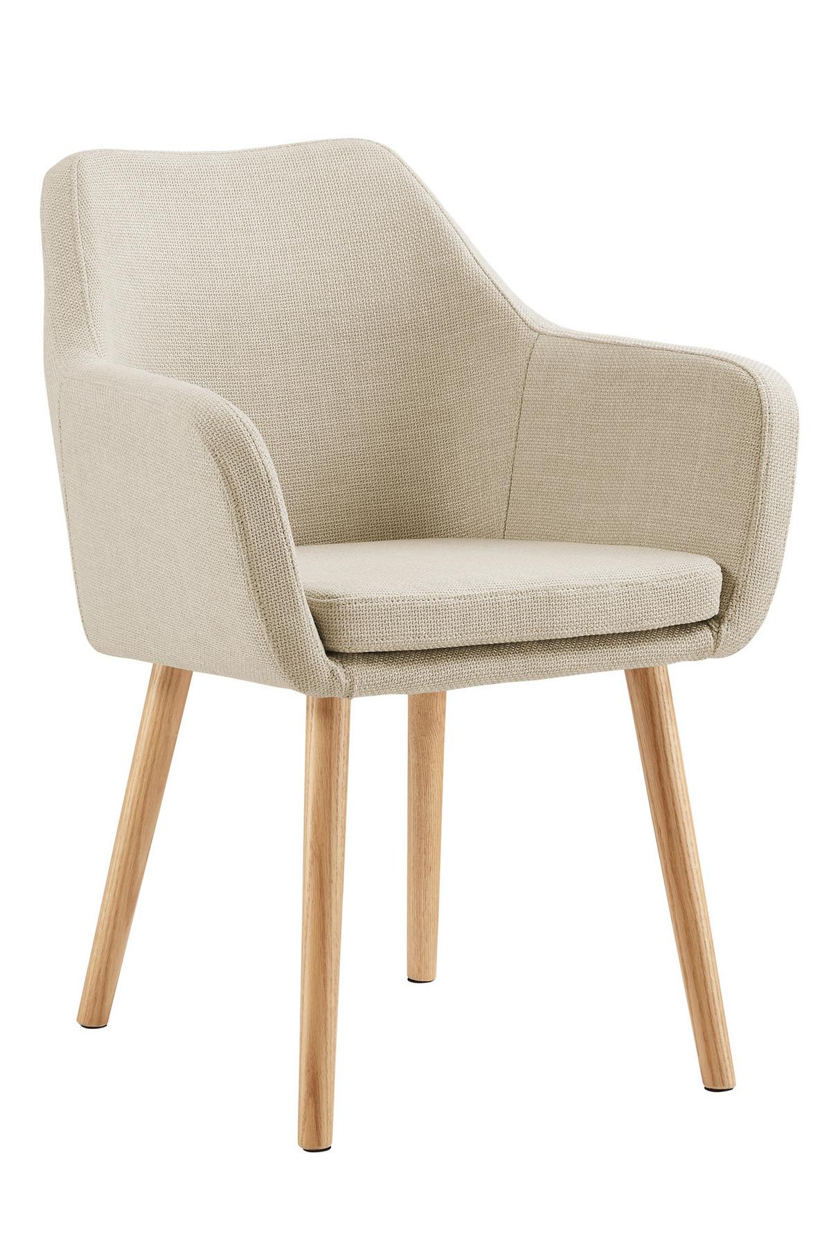 Armlehnstuhl Beige B: 62cm - Beige/Naturfarben, MODERN, Holz/Textil (62/84/60cm) - Livetastic
