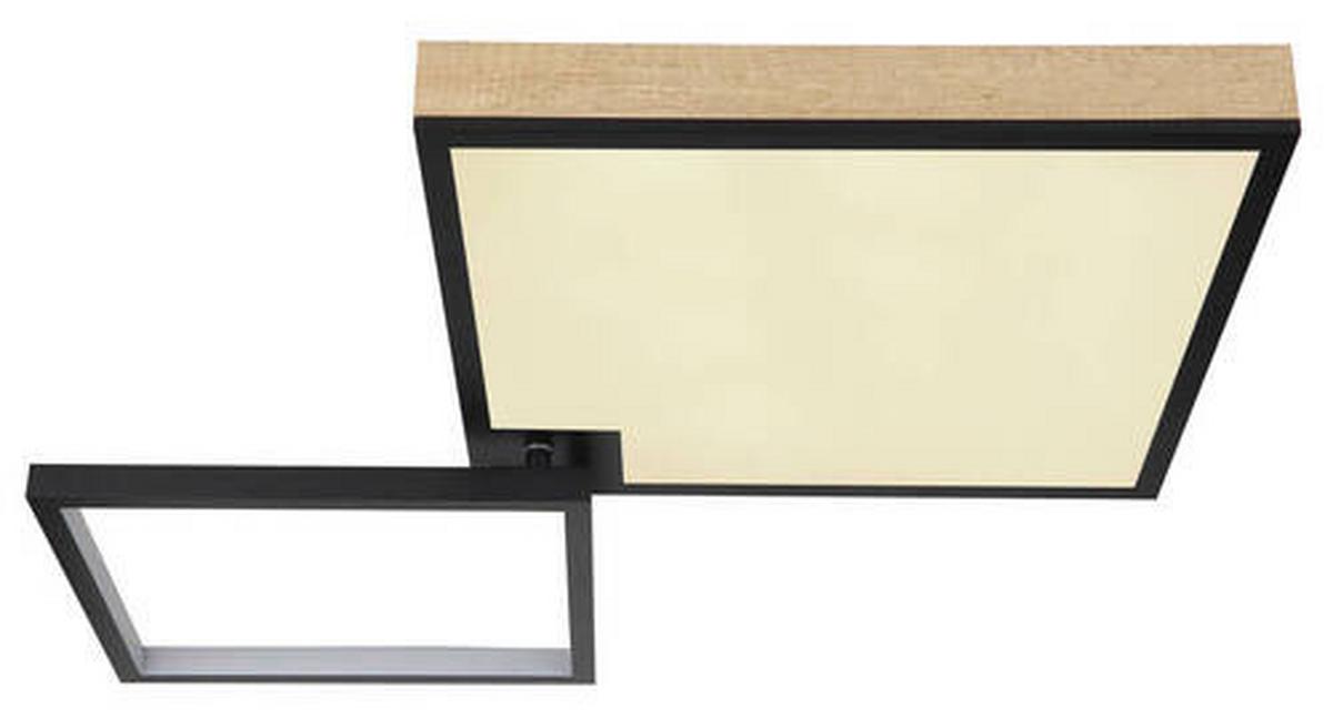 LED-Deckenleuchte 41392-40 - Dunkelbraun/Opal, Design, Holzwerkstoff/Kunststoff (85,5/55/10cm) - Globo
