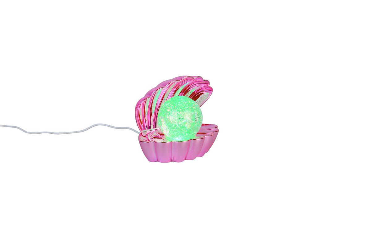 LED-TISCHLEUCHTE Glitzerkugel, pink, 0,80W - Pink/Transparent, Trend, Kunststoff (17.5/12,5/14,5cm)