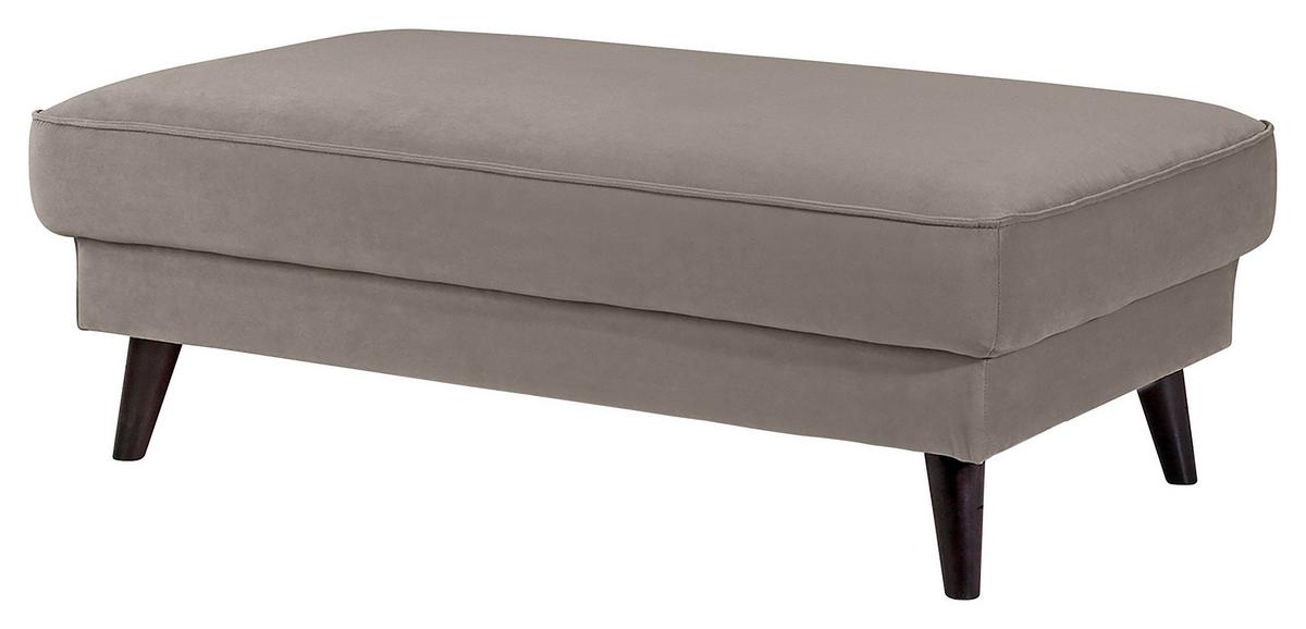 Polsterhocker Lumber Jack Taupe Velours - Taupe/Wengefarben, MODERN, Textil (123/45/74cm) - Trendmanufaktur