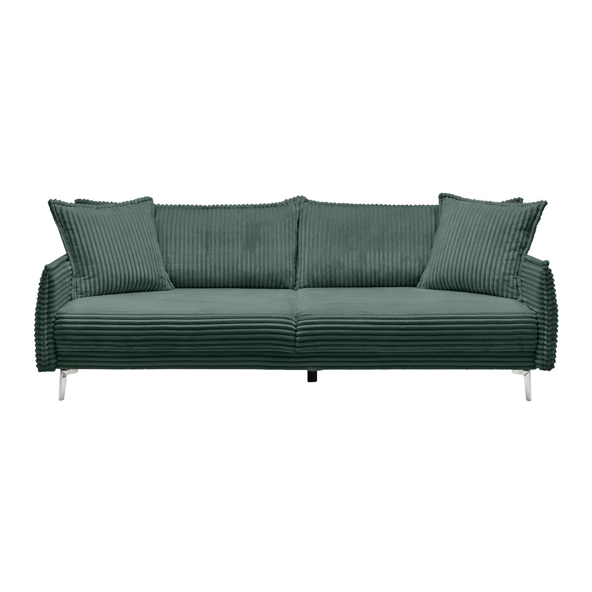 Veľká pohovka KISS -TOP- - čierna/tmavozelená, Modern, kov (241/90/117cm) - Mömax