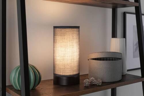 Tischlampe Grau/Schwarz 77059 - Schwarz/Grau, Design, Textil/Metall (10/21cm) - Paulmann