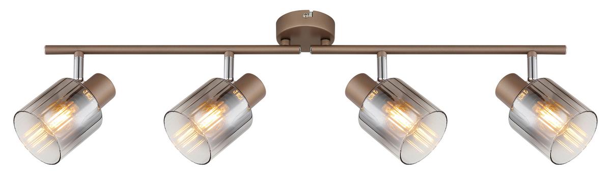 Strahler Kaffeefarben - Klar/Chromfarben, Design, Glas/Metall (70/8/15cm) - Globo