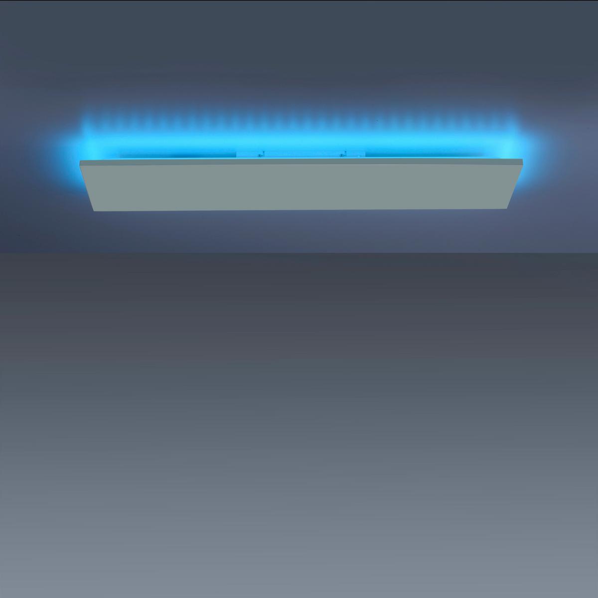 LED-Deckenleuchte Gustav L: 100 cm mit Farbwechsler - Weiß, Design, Kunststoff/Metall (100/25/6,2cm)