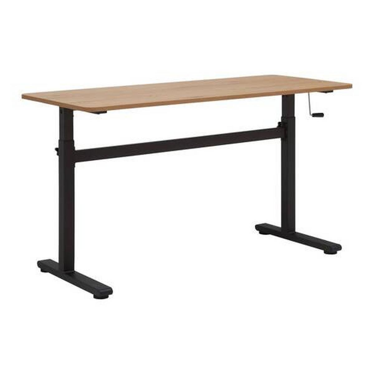 Psací stůl CARMELO I - černá/barvy dubu, Moderní, kov/kompozitní dřevo (140/70-117/60cm) - Mömax