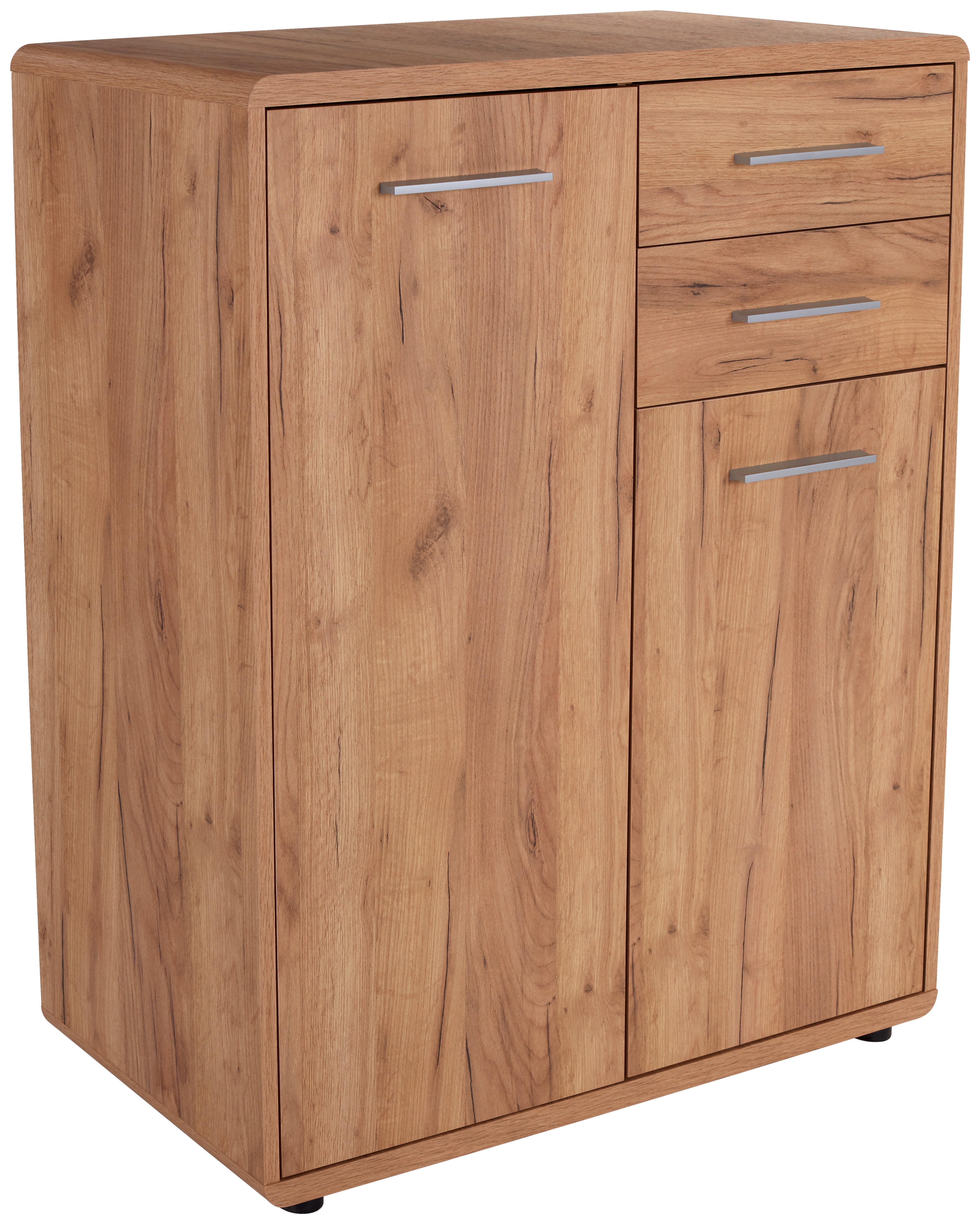 Schuhschrank Fontana Kraft Eiche Dekor B: 89,2 Cm - Eichefarben/Schwarz, MODERN, Holzwerkstoff (89,2/111/40cm)