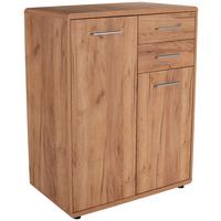 Schuhschrank Fontana Kraft Eiche Dekor B: 89,2 Cm - Eichefarben/Schwarz, MODERN, Holzwerkstoff (89,2/111/40cm)