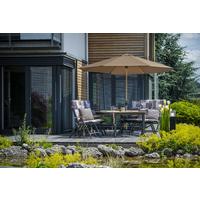Sonnenschirm Ø: ca. 350 cm, mit Kurbel - Greige/Eschefarben, Basics, Textil/Metall (350/350cm) - Doppler