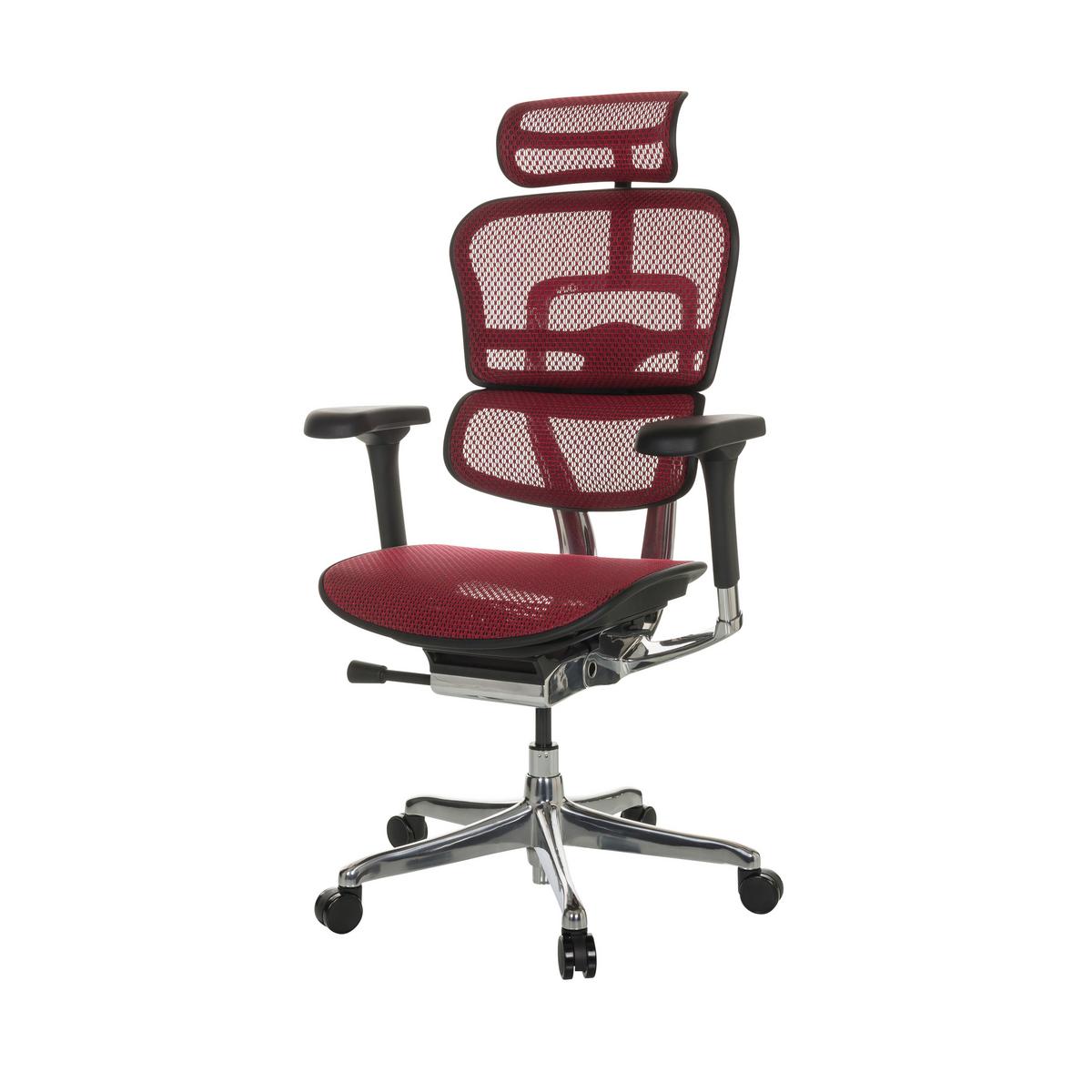 Drehstuhl Ergohuman I - Rot/Silberfarben, Basics, Kunststoff/Textil (69/119-144/65cm) - MID.YOU