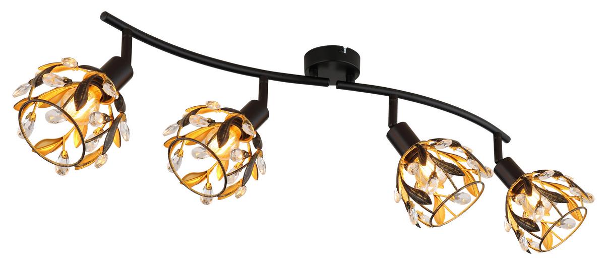 Strahler Mika L: 70 Cm Klar Schwarz Goldfarben - Klar/Goldfarben, Basics, Kunststoff/Metall (70/12/15,5cm) - Globo